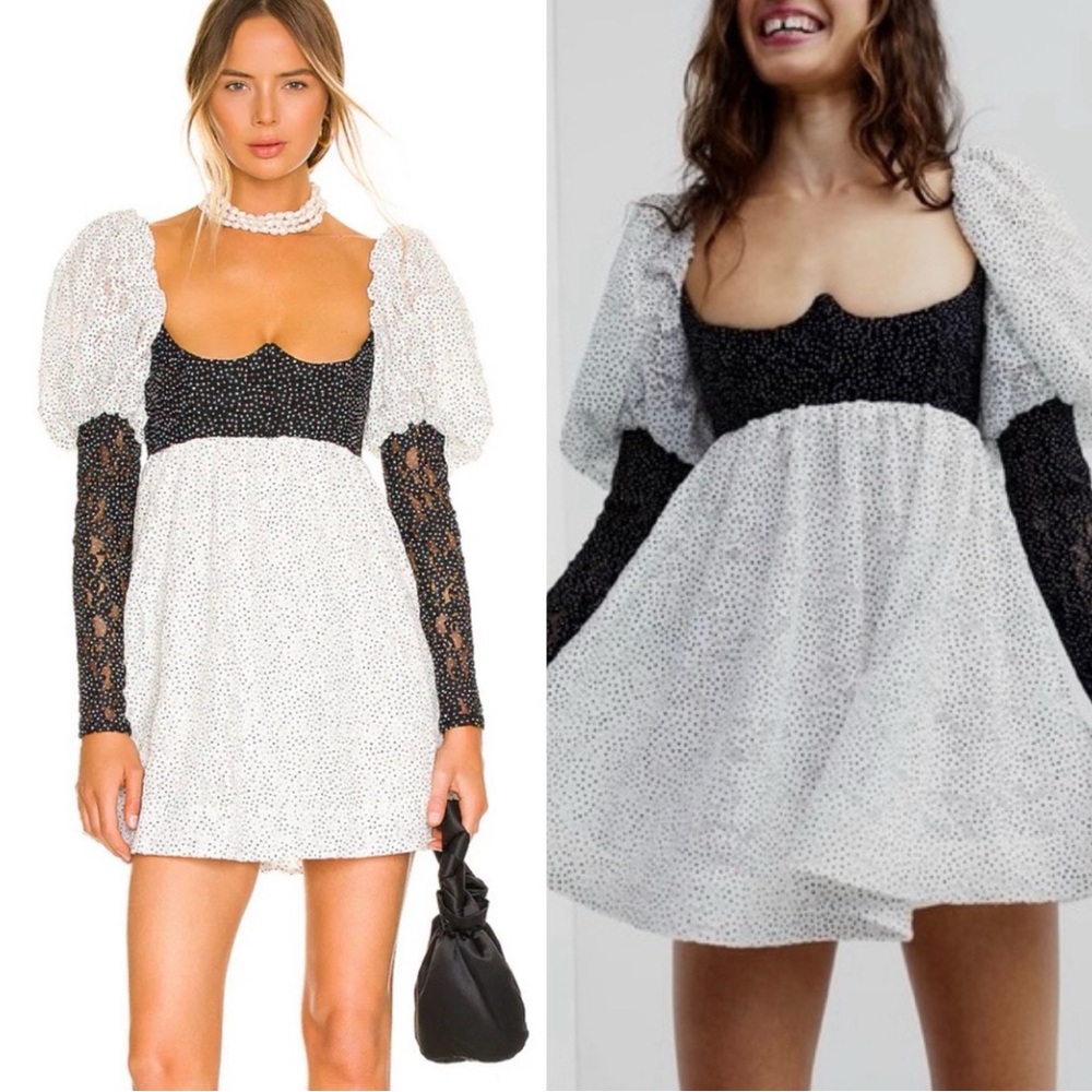 NWT For Love & Lemons Clarisse Polka Dot Dress